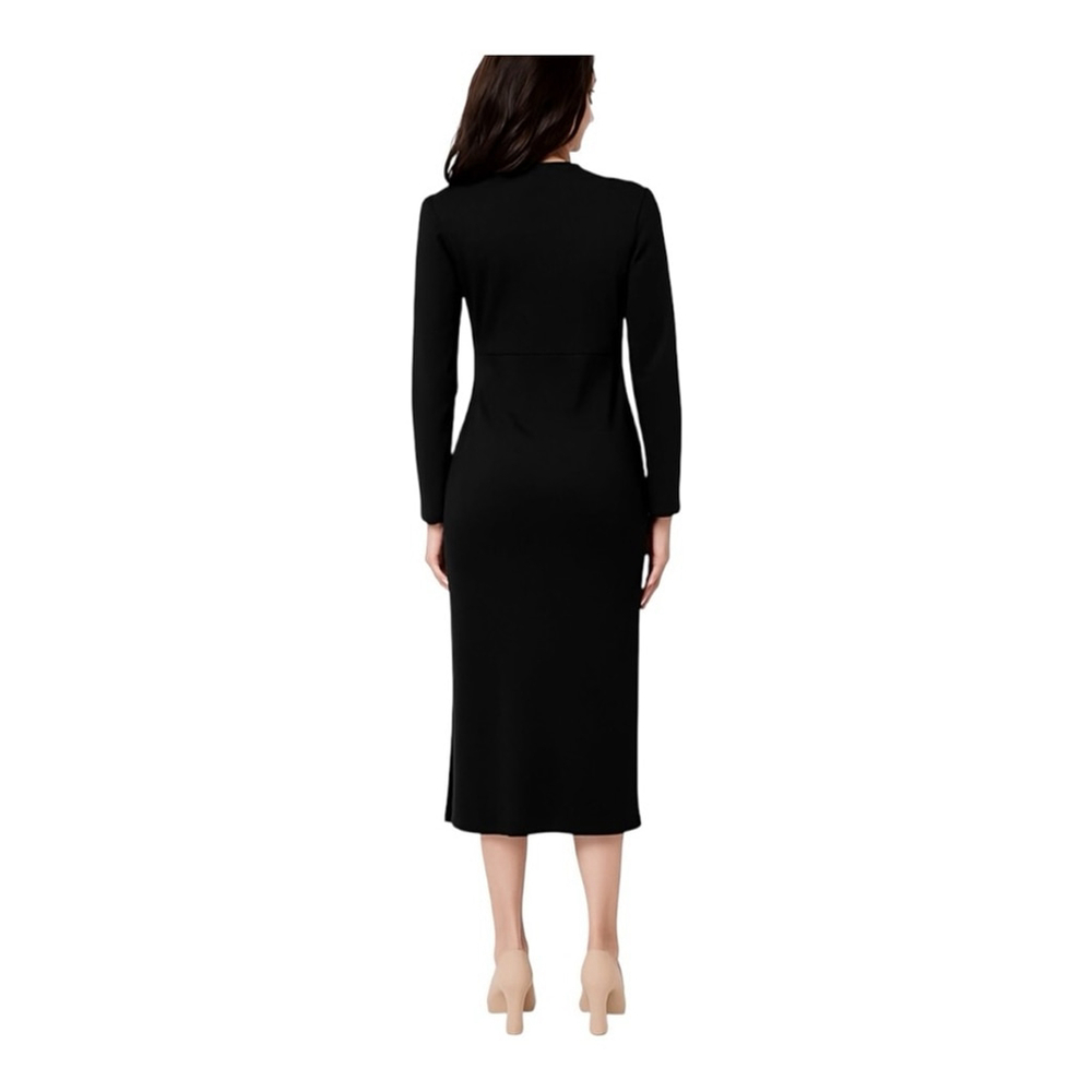 Women with Control Petite Lrg Finespun Jersey Tummy Control Midi Black Dress NWT - Picture 2 of 4